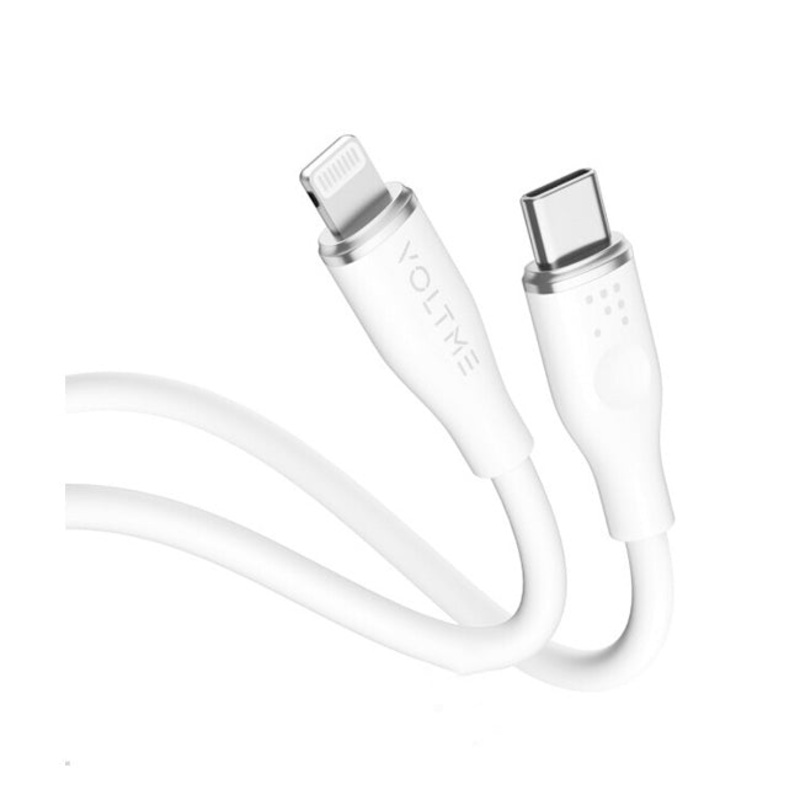 Voltme Powerlink Moss Liquid Silicon Cable Type C to Lightning 3A / 1.2M ZincAlloy Connector White