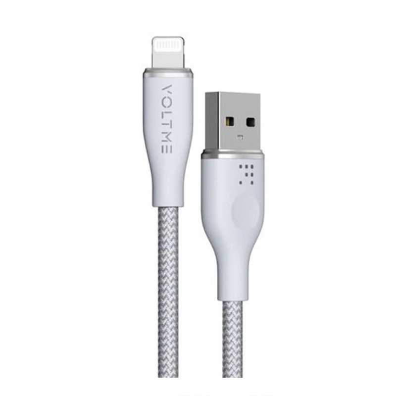 Voltme Powerlink Rugg Double Nylon Cable USB A to Lightning 3A / 1.2M ZincAlloy Connector Gray