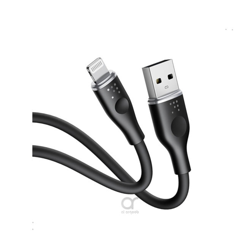 Voltme Powerlink Moss Liquid Silicon Cable USB A to Lightning 3A / 1.2M ZincAlloy Connector Black