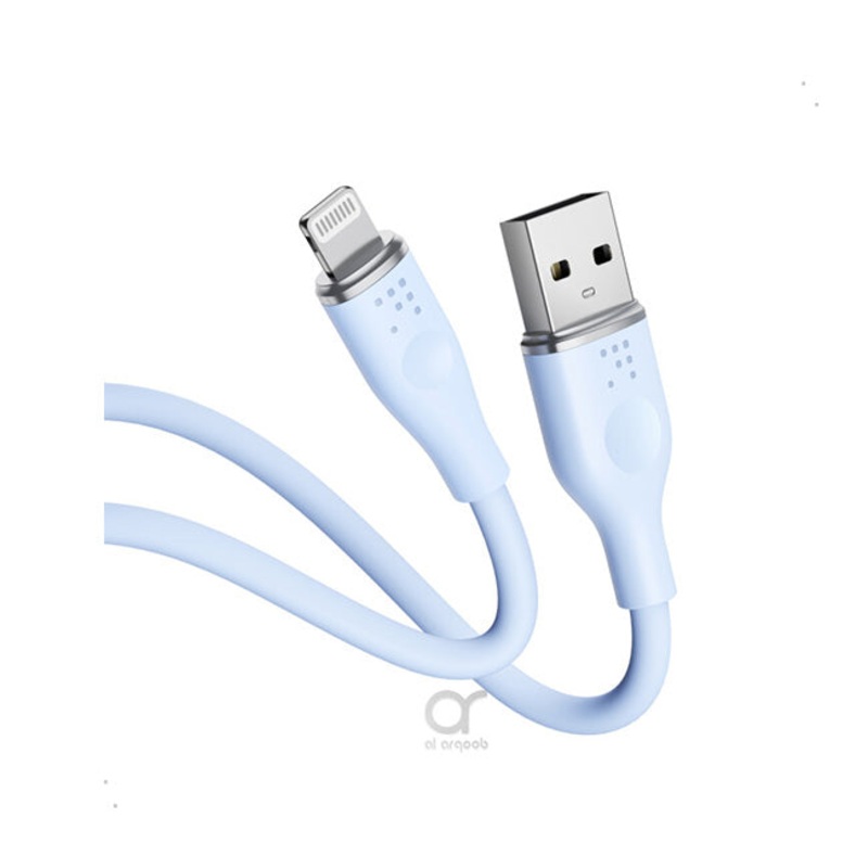 Voltme Powerlink Moss Liquid Silicon Cable USB A to Lightning 3A / 1.2M ZincAlloy Connector Blue