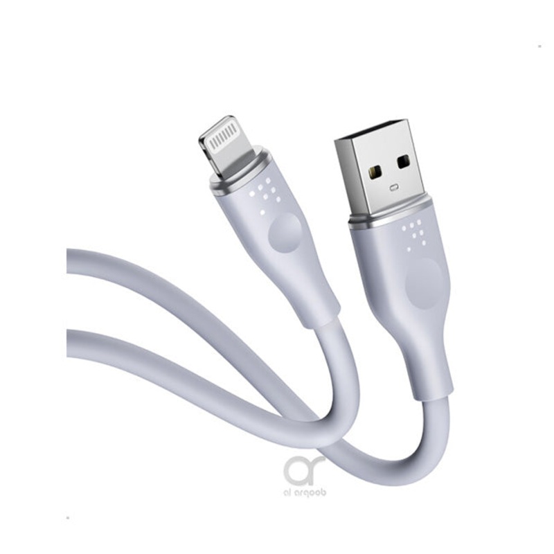 Voltme Powerlink Moss Liquid Silicon Cable USB A to Lightning 3A / 1.2M ZincAlloy Connector Gray