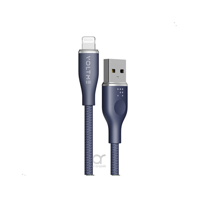 Voltme Powerlink Rugg Double Nylon Cable USB A to Lightning 3A / 1.2M ZincAlloy Connector Blue
