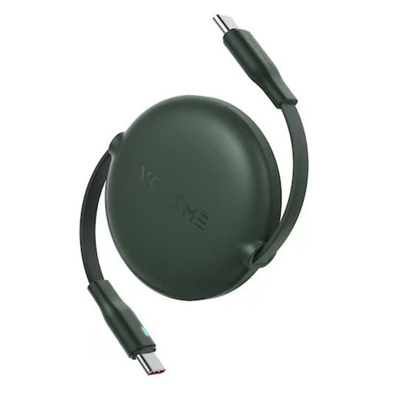 Voltme Powerlink YoYo Cable 3A 1.0M Retractable (Dual-Way Retractable Cable) Type C to Type C England Green