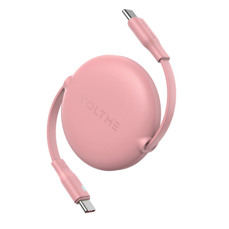 Voltme Powerlink YoYo Cable 3A 1.0M Retractable (Dual-Way Retractable Cable) Type C to Type C Pink