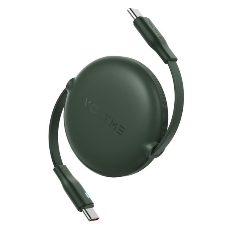 Voltme Powerlink YoYo Cable 5A 1.0M Retractable (Dual-Way Retractable Cable) Type C to Type C England Green