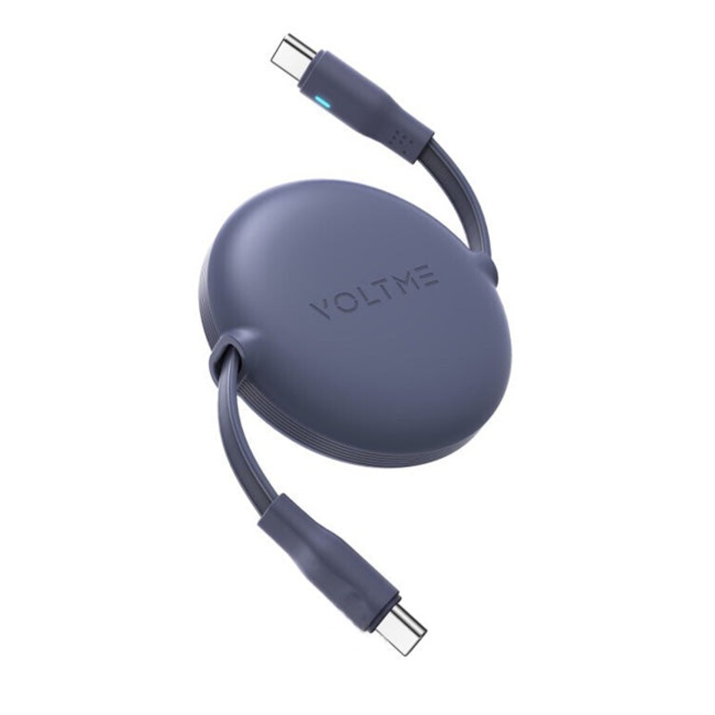 Voltme Powerlink YoYo Cable 5A 1.0M Retractable (Dual-Way Retractable Cable) Type C to Type C Navy Blue