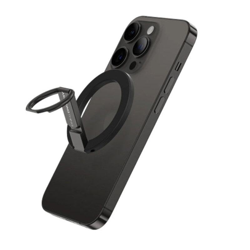 Amazingthing Magnetic Phone Ring With Stand Black