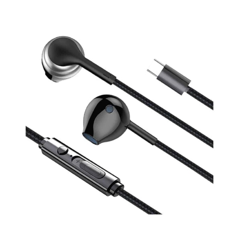 SIA Soundlink si-sl18phn-blk Wired Type-c Earphone With Mic and Volume Control 1.2m – Black (iOS Compatible)
