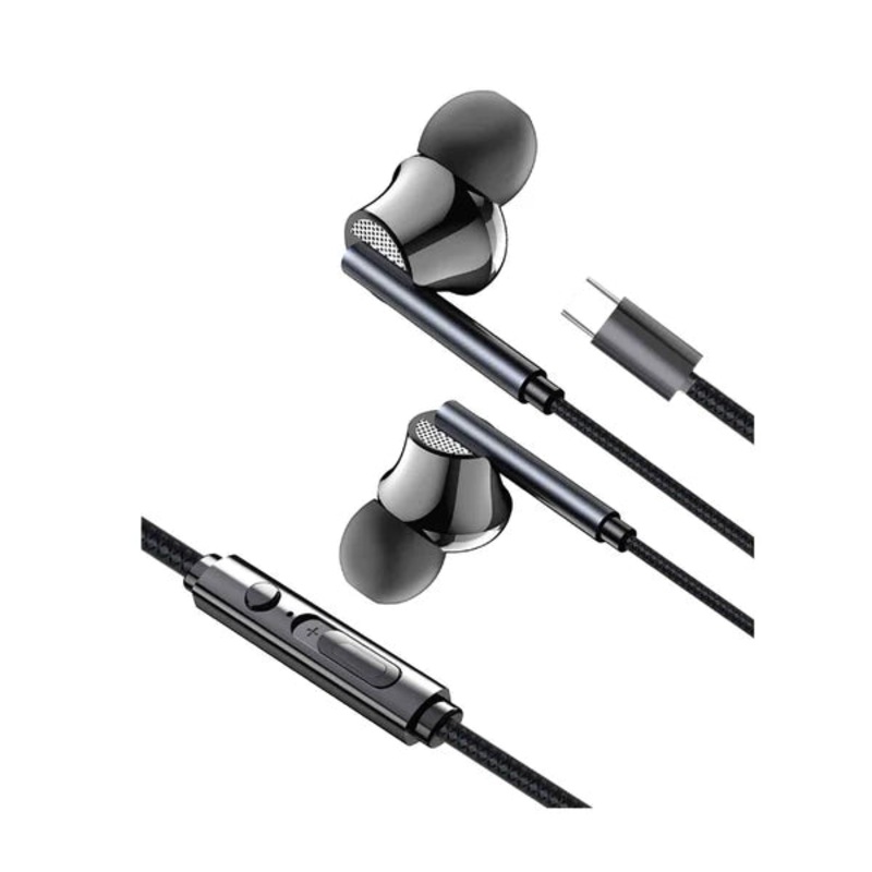 SIA Soundlink SI-SL31BUD-BLK Wired Type-C Earbuds With Mic and Volume Control 1.2m – Black (iOS Compatible)