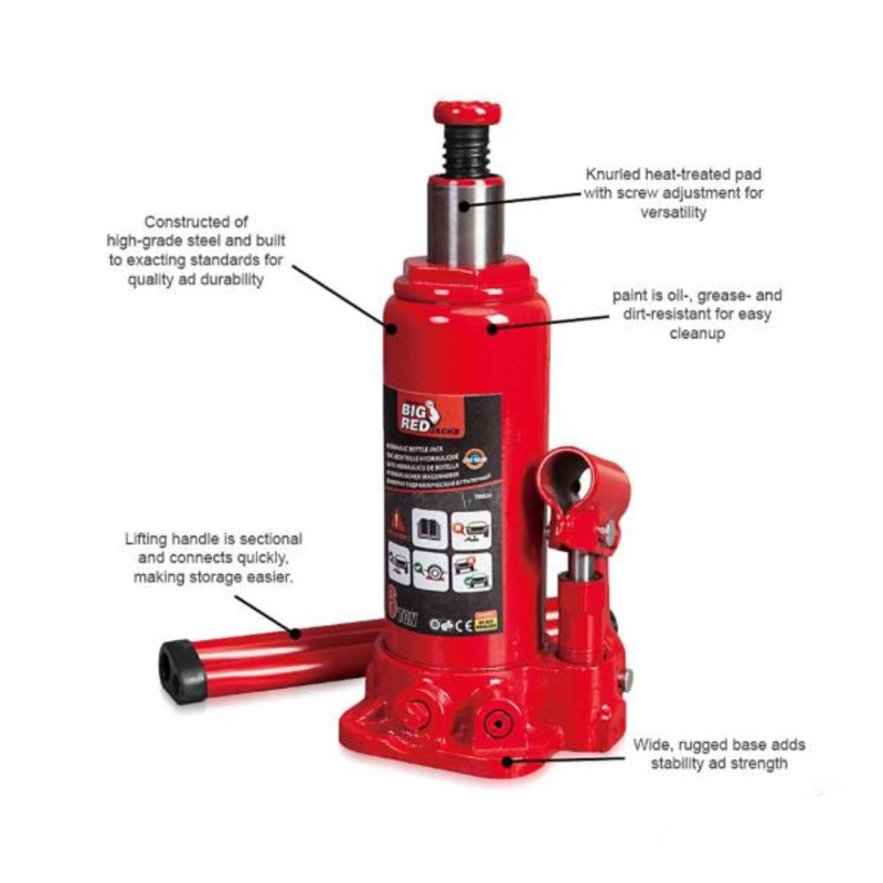 BigRed Hydraulic Bottle Jack 6 Ton – Red