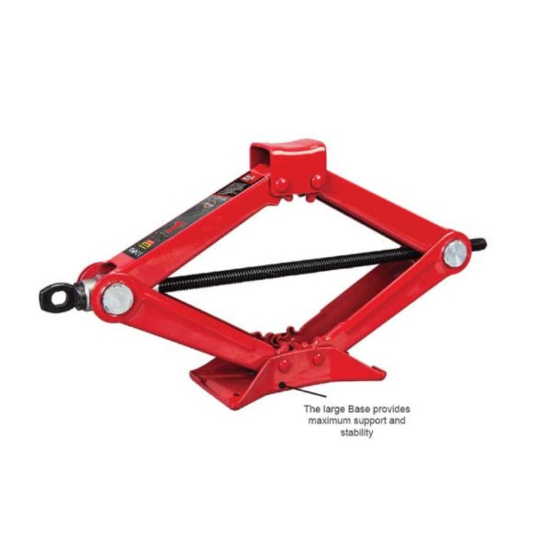 BigRed Steel Car Hand Operated Scissor Jack 1 Ton Red
