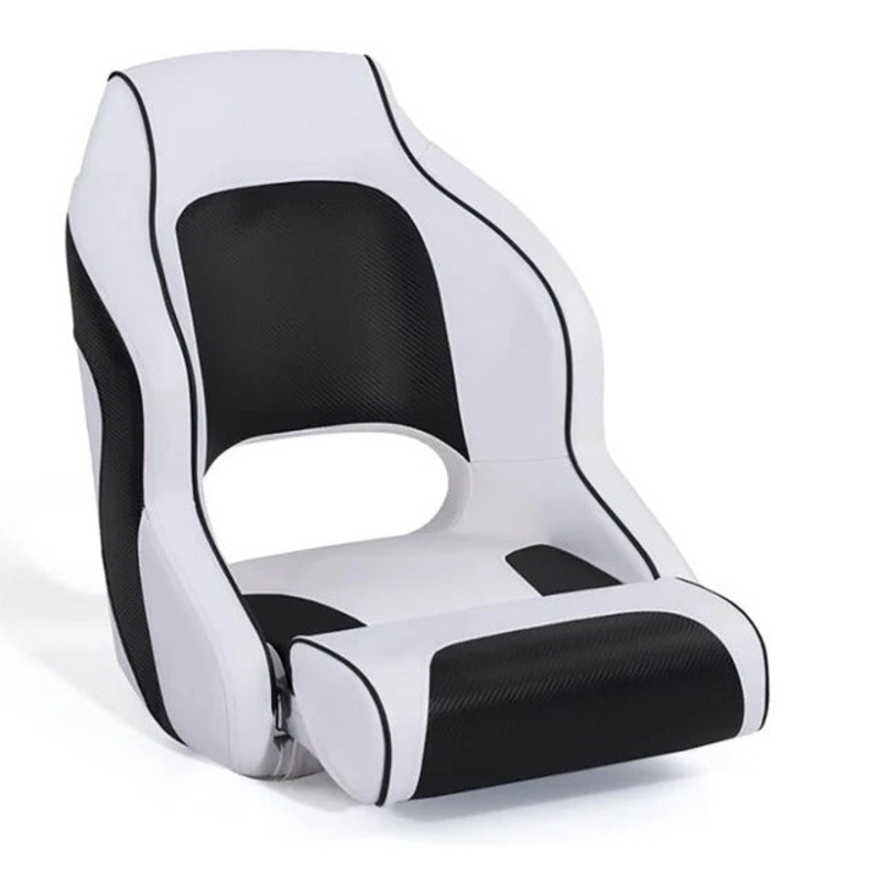 Marine Chair – Captain Seat (23.5 x 26 x 20.5) – White & Black