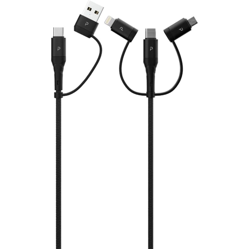 Pawa All-in-1/1.2M Braided Cable – Black