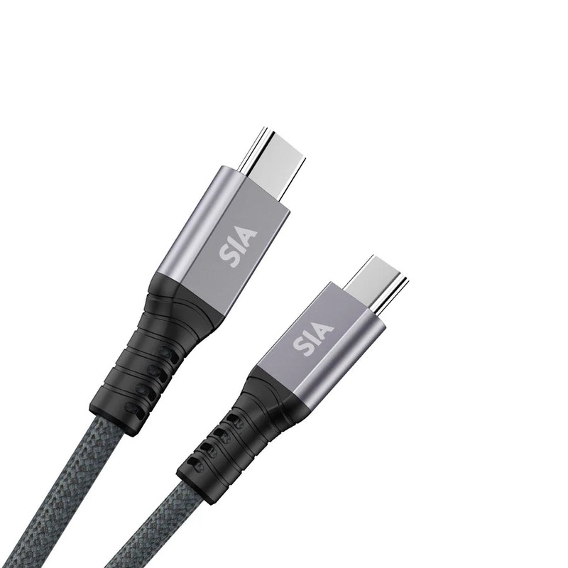 SIA Beaided C-C 240W Cable With 40Gbps Data Transmission Support Video And Audio, Emark IC – 1.0m Gray