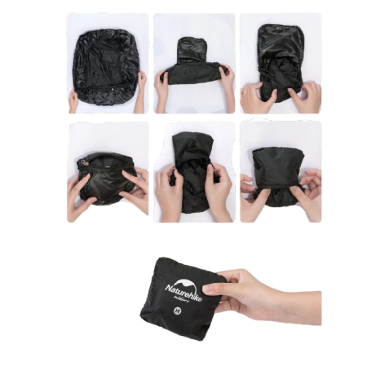Naturehike Outdoor Bag Pack Cover Q-9B M(35-45L)- Black